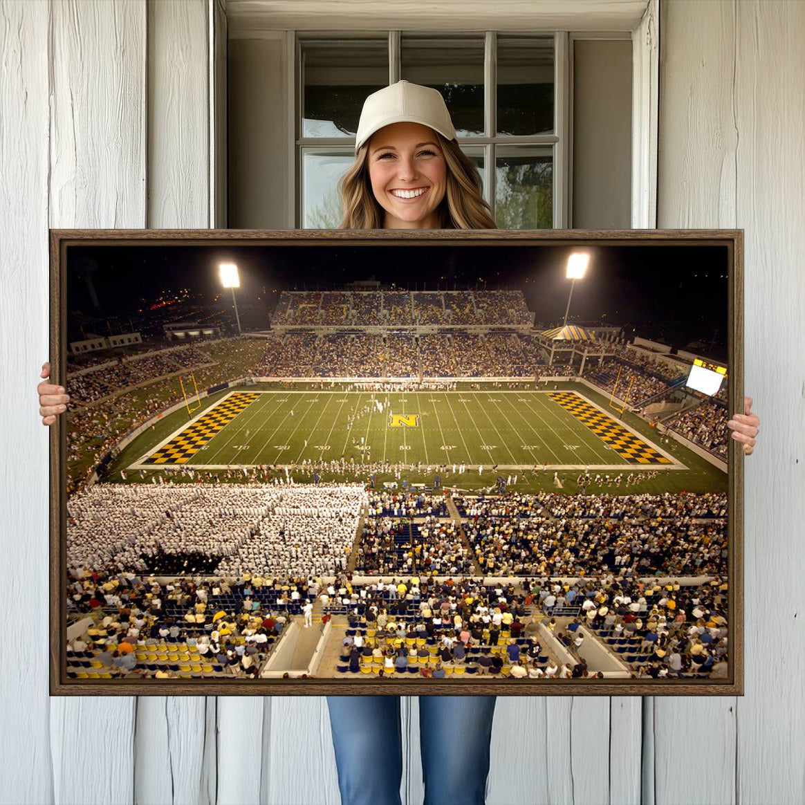 -Navy Midshipmen Football Team Print - Navy Marine Corps Memorial Stadium Art Canvas Print