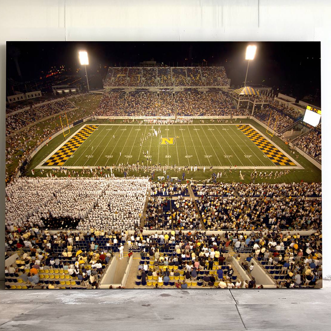 -Navy Midshipmen Football Team Print - Navy Marine Corps Memorial Stadium Art Canvas Print