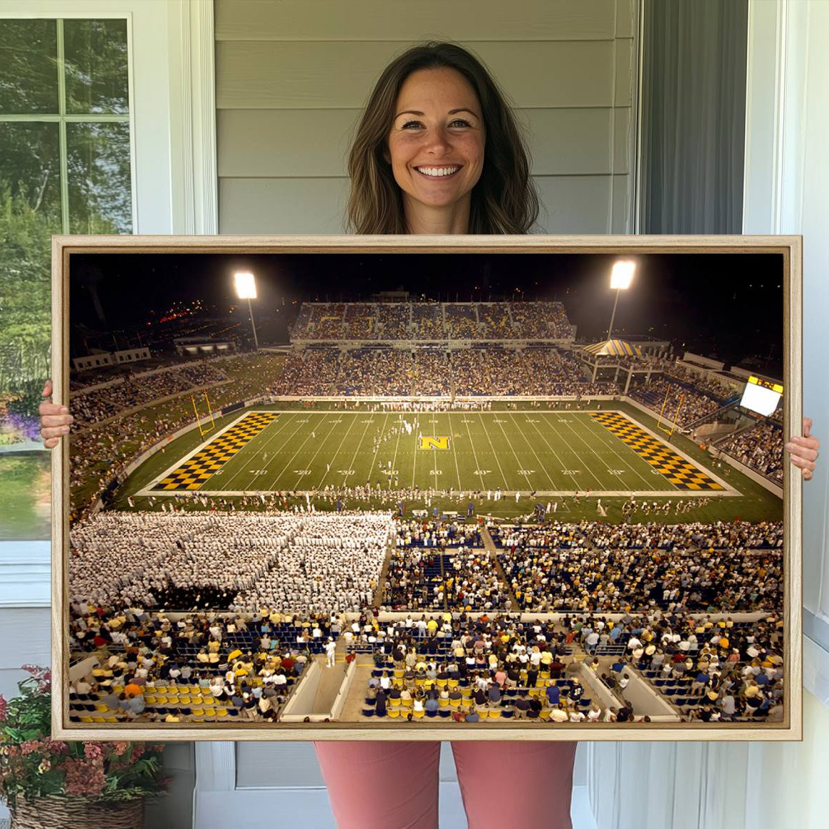 -Navy Midshipmen Football Team Print - Navy Marine Corps Memorial Stadium Art Canvas Print