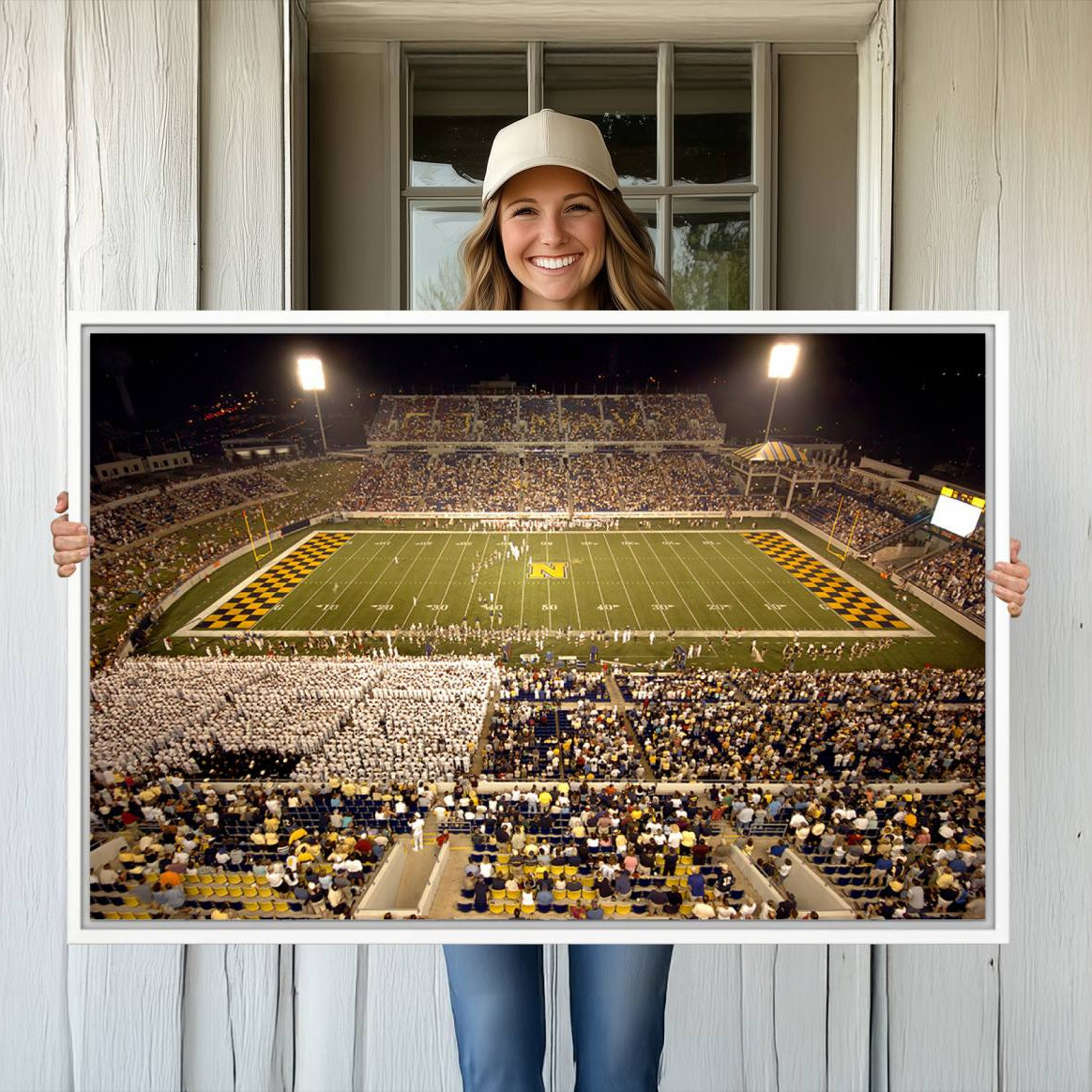 -Navy Midshipmen Football Team Print - Navy Marine Corps Memorial Stadium Art Canvas Print