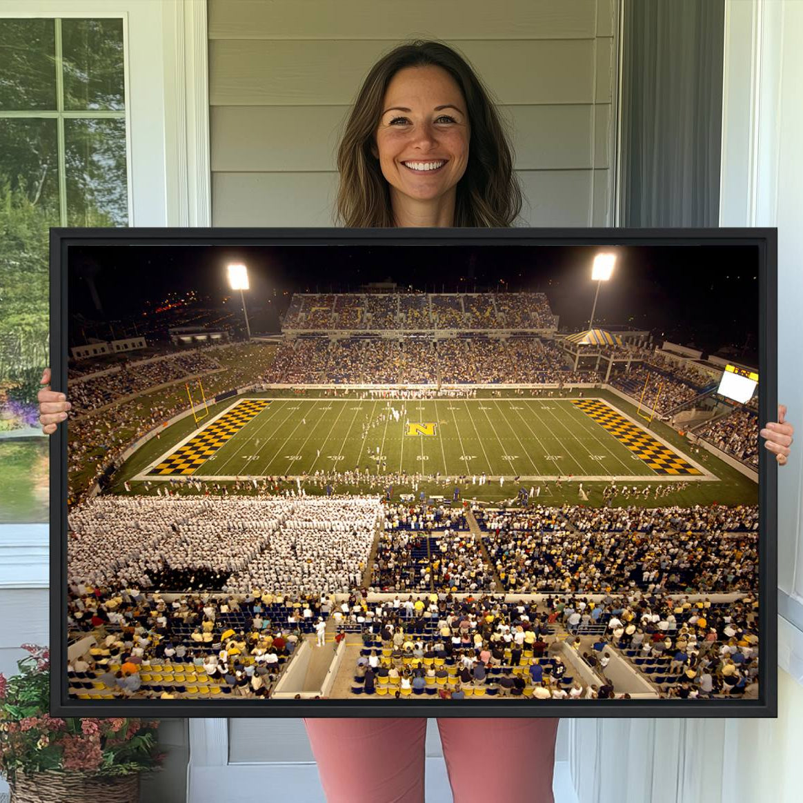 -Navy Midshipmen Football Team Print - Navy Marine Corps Memorial Stadium Art Canvas Print