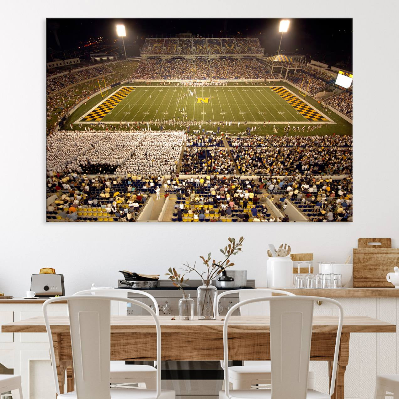 -Navy Midshipmen Football Team Print - Navy Marine Corps Memorial Stadium Art Canvas Print