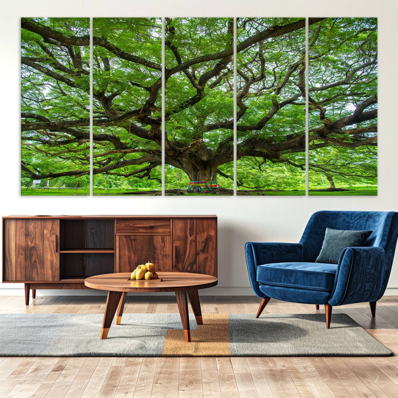 16118389-MGV-CV-36X24-Oak Tree Wall Art Print, Forest Canvas Wall Art for Home and Office, Framed Angel Oak Tree Canvas