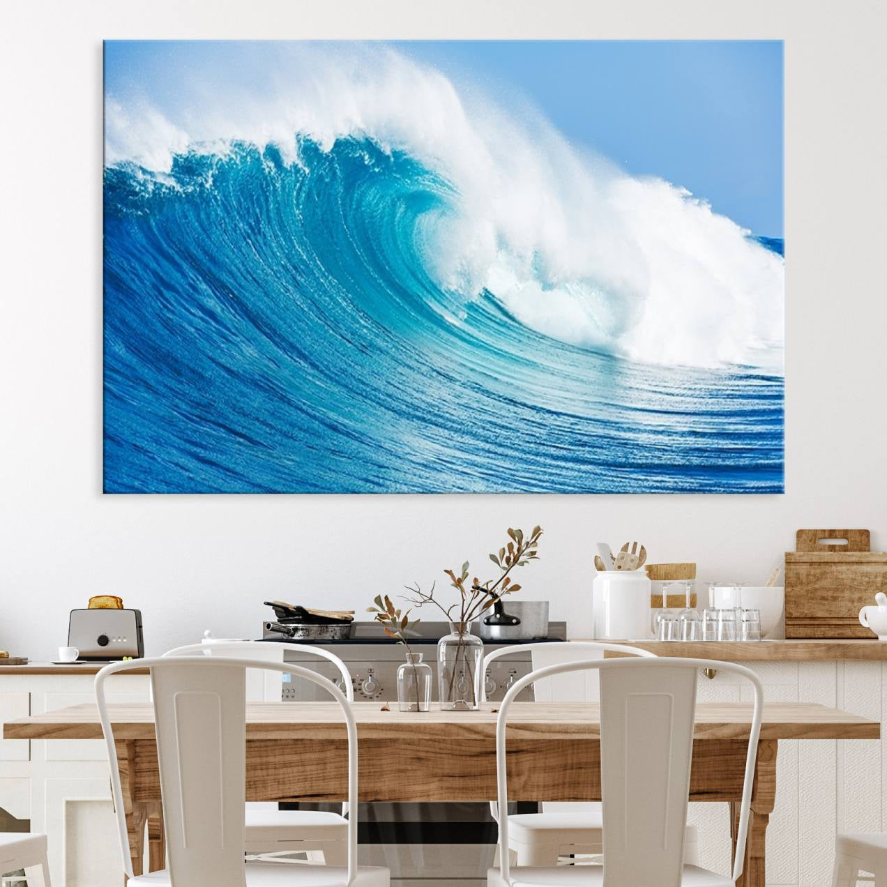 85796-MGV-CV-36X24-Ocean Wave Canvas Wall Art Print – Large Coastal Ocean Wave Wall Decor for Home or Office – Vibrant