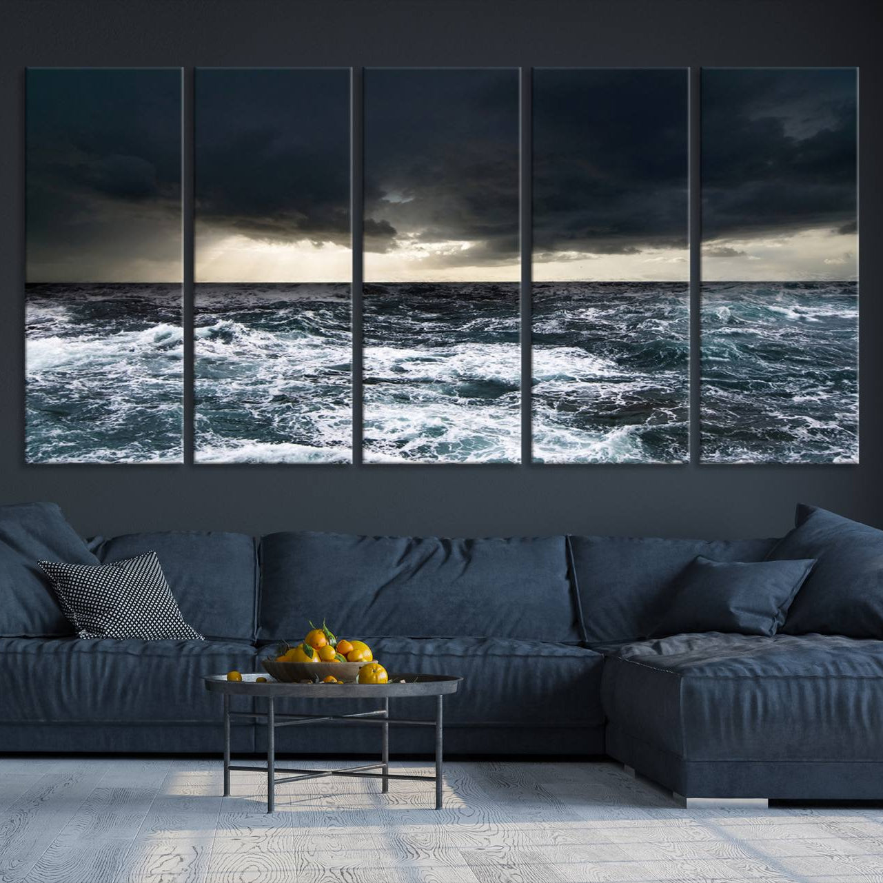 -Ocean and Storm Canvas Art Print Hanging Great Print Ocean Home Decor