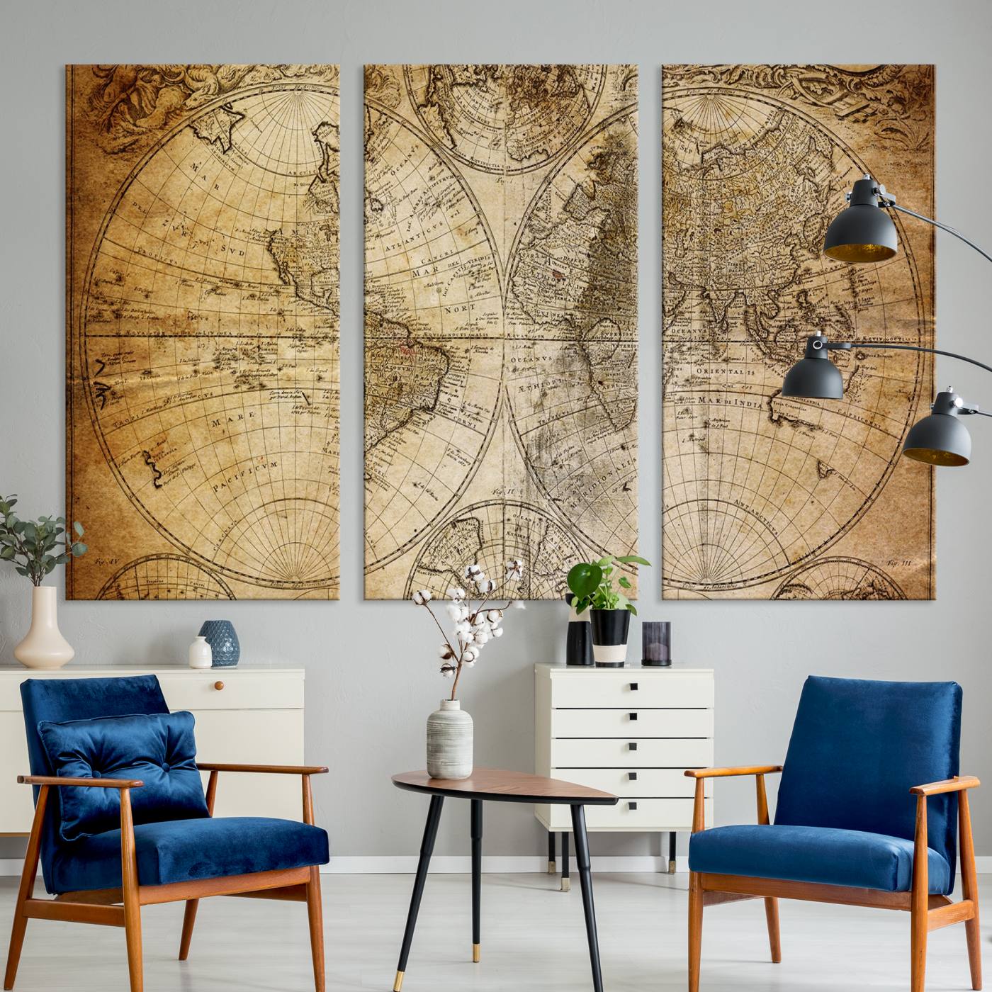 -Push Pin World Map Canvas Print – Framed Wall Art for Couples to Track Their Travels – Anniversary
