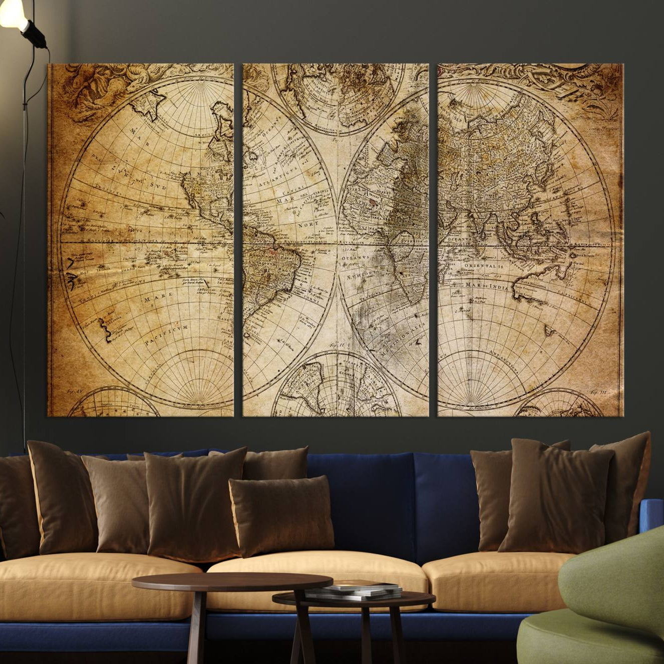 -Push Pin World Map Canvas Print – Framed Wall Art for Couples to Track Their Travels – Anniversary