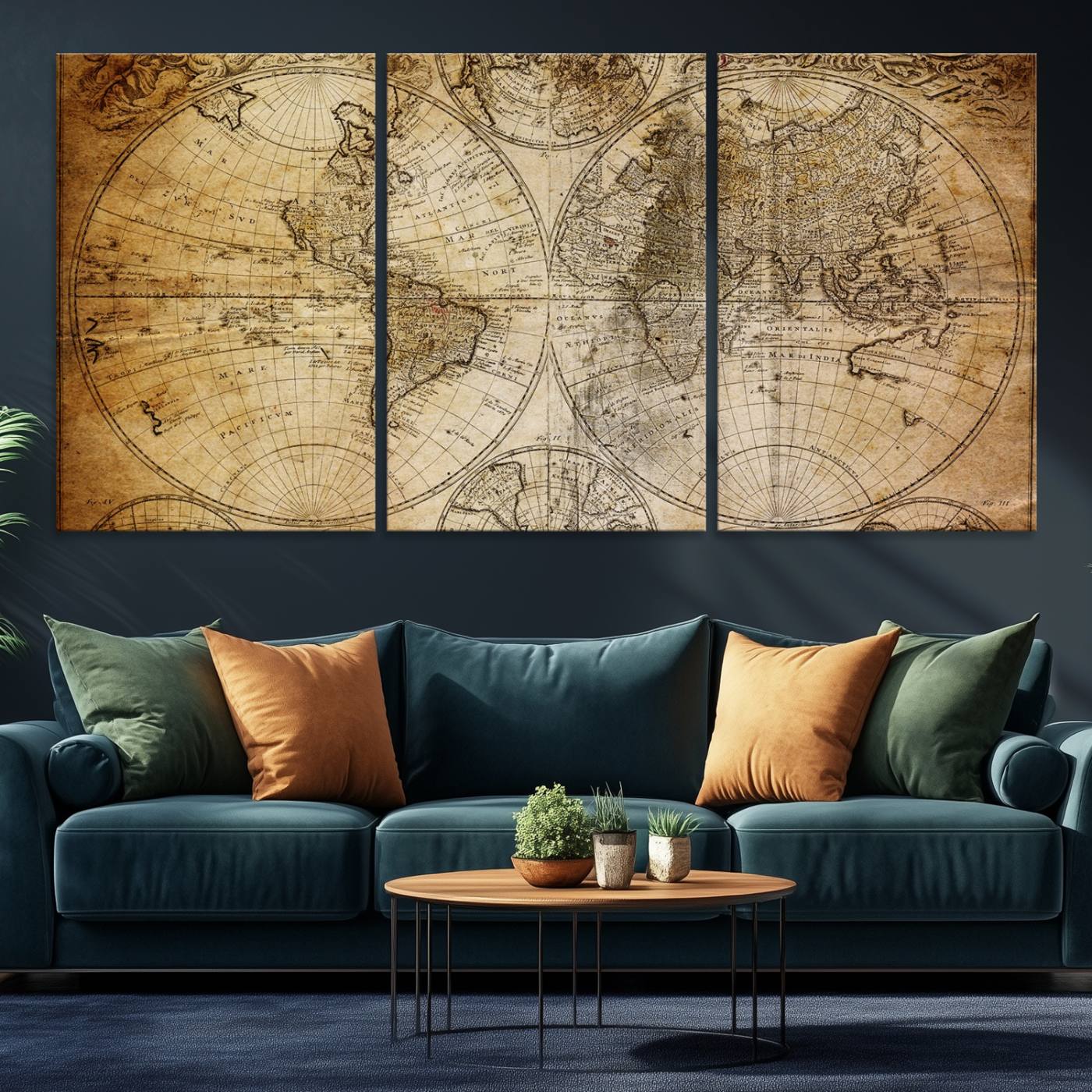 -Push Pin World Map Canvas Print – Framed Wall Art for Couples to Track Their Travels – Anniversary