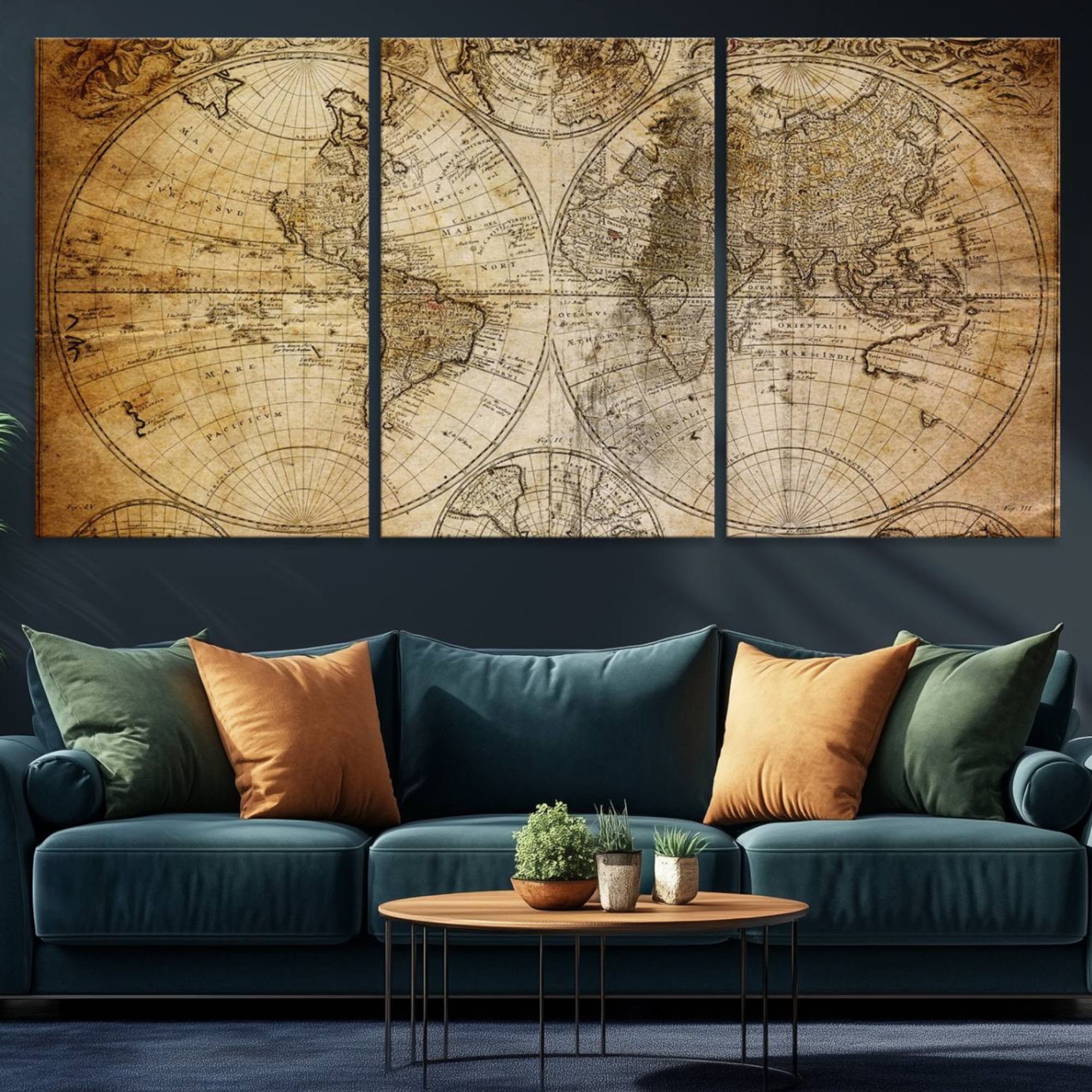 75053-MGV-CV-36X24-Push Pin World Map Canvas Print – Travel Tracker Wall Art for Couples, Perfect Anniversary Gift for Home or Office Decor