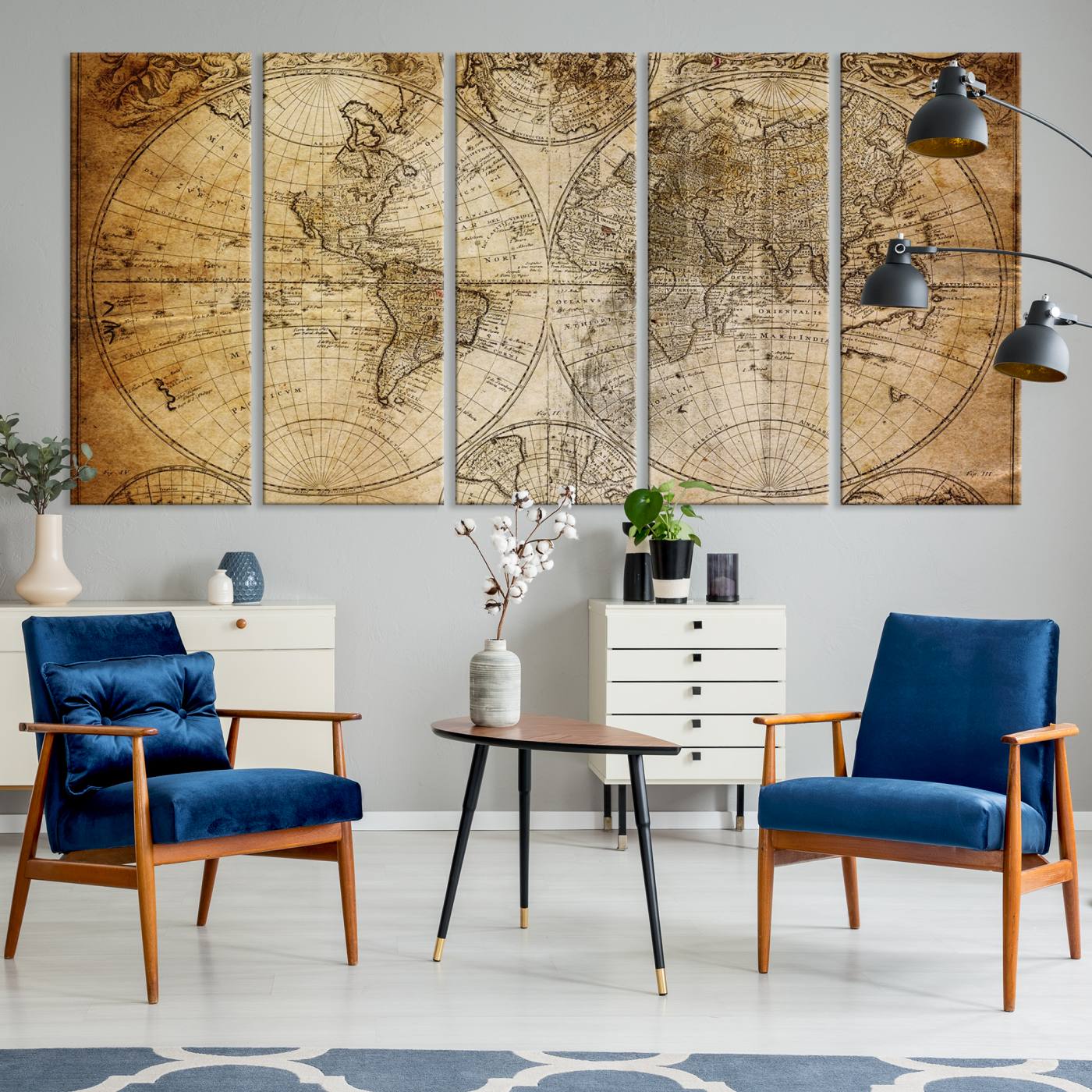 -Push Pin World Map Canvas Print – Framed Wall Art for Couples to Track Their Travels – Anniversary