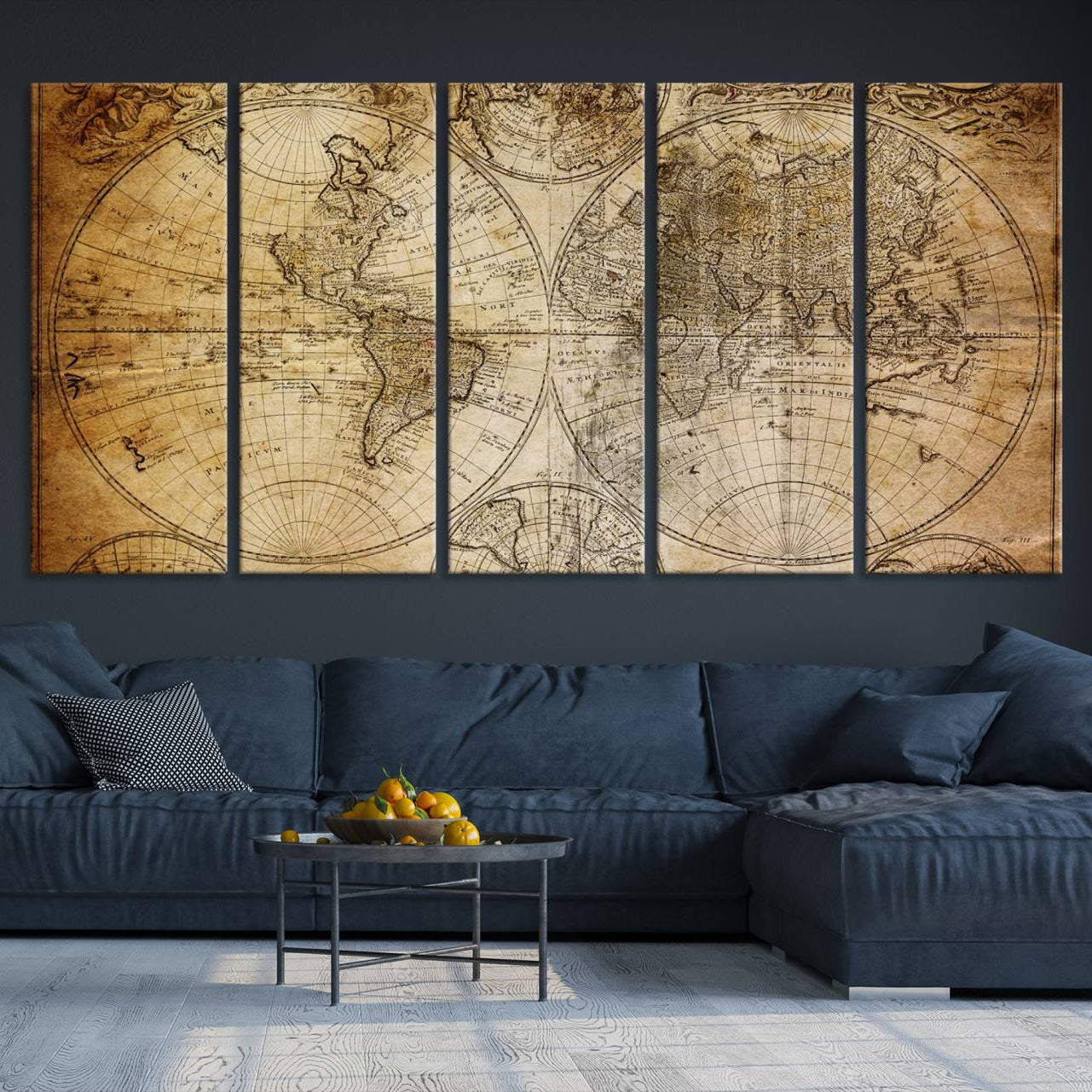 -Push Pin World Map Canvas Print – Framed Wall Art for Couples to Track Their Travels – Anniversary