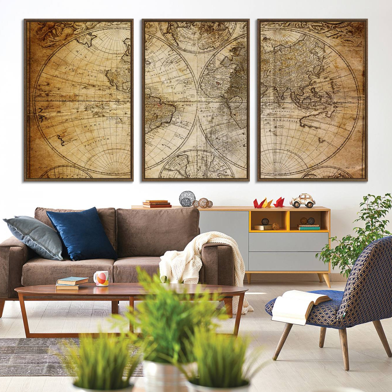 -Push Pin World Map Canvas Print – Framed Wall Art for Couples to Track Their Travels – Anniversary