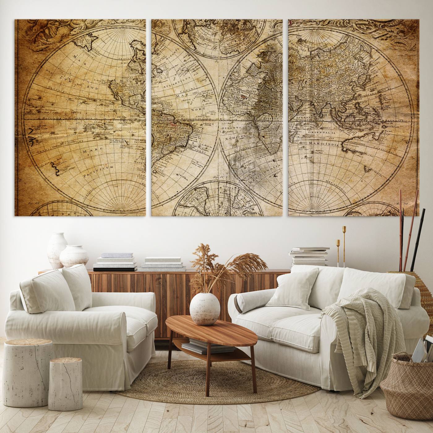 75053-MGV-CV-60X30-3P-Push Pin World Map Canvas Print – Framed Wall Art for Couples to Track Their Travels – Anniversary