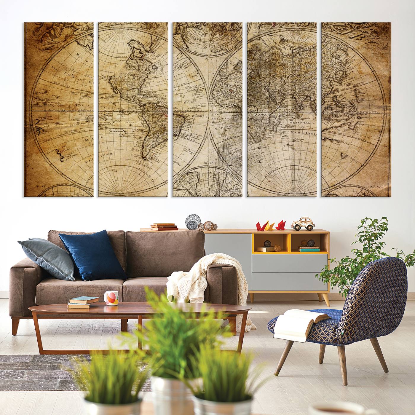 75053-MGV-CV-60X31-5P-Push Pin World Map Canvas Print – Framed Wall Art for Couples to Track Their Travels – Anniversary