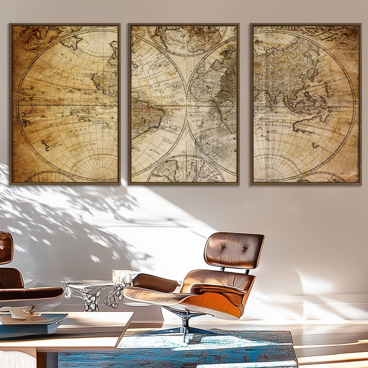 75053-MGV-FC-60X30-3P_Walnut-Push Pin World Map Canvas Print – Framed Wall Art for Couples to Track Their Travels – Anniversary
