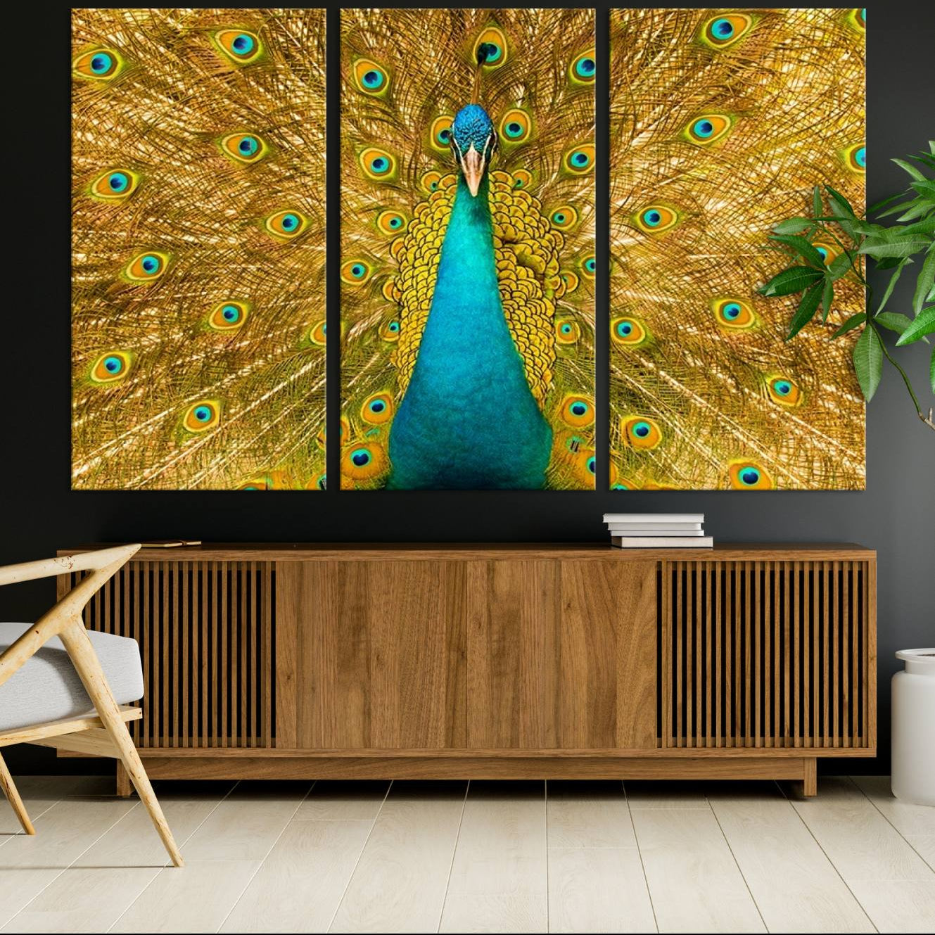 80723-MGV-CV-36X24-Peacock Wall Art Canvas Print