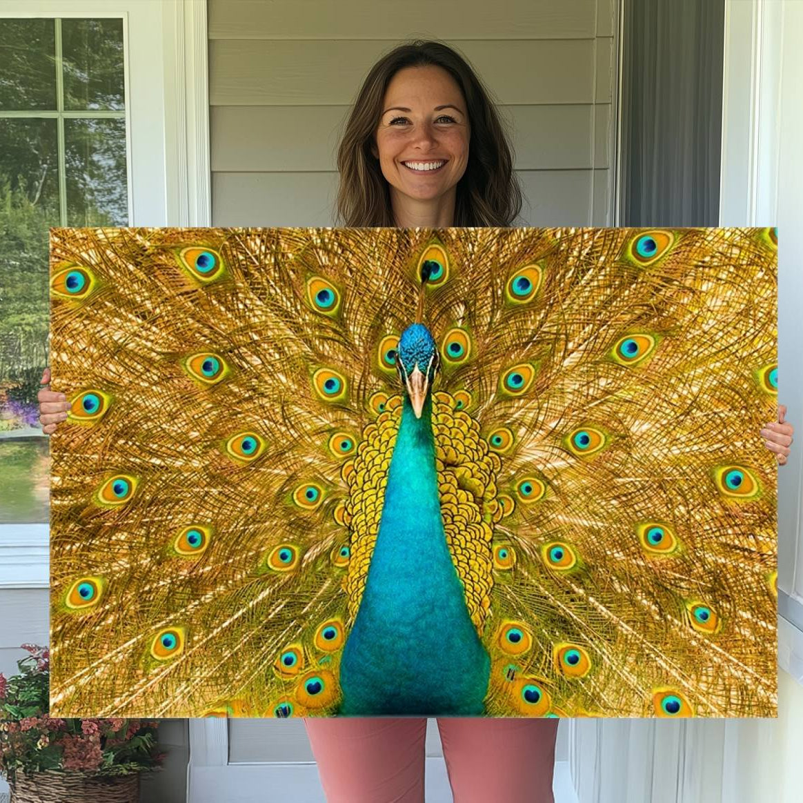 80723-MGV-CV-36X24-Peacock Wall Art Canvas Print