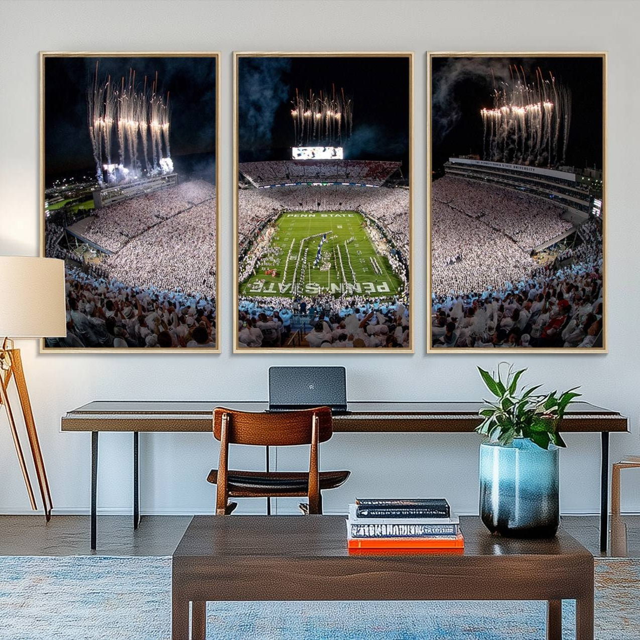 11391-MGV-FC-48X32-3P_Natural-Penn State Football Wall Art - Canvas Stadium Print