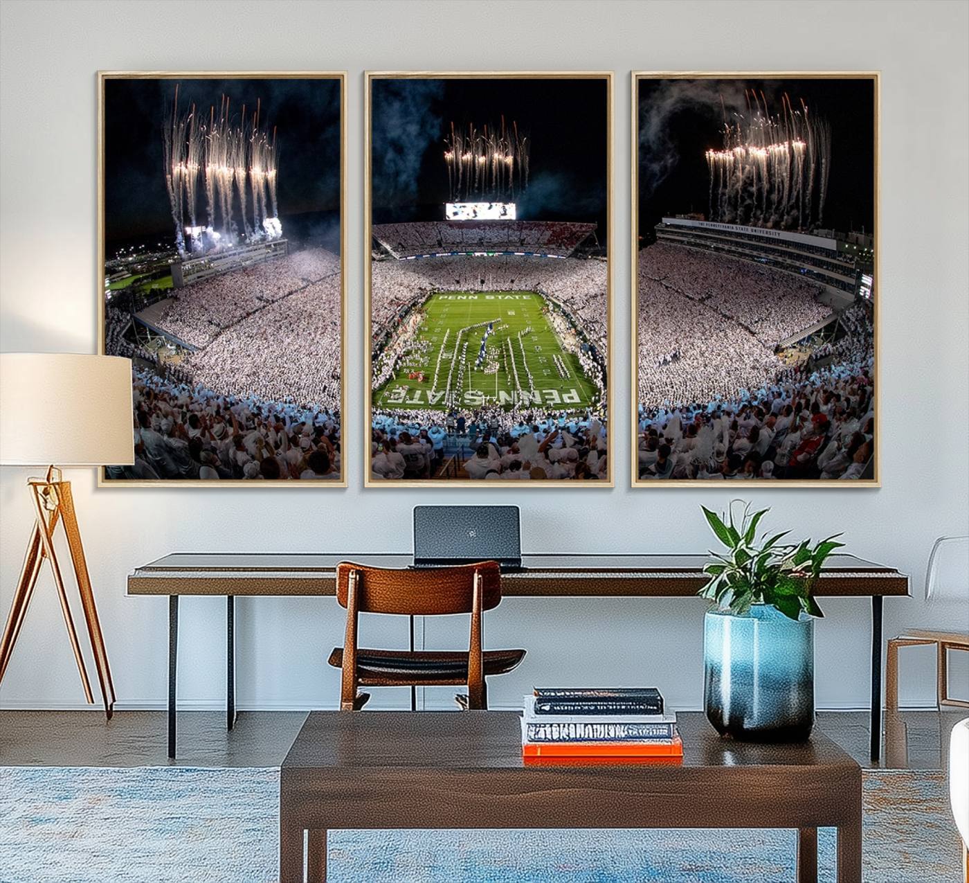 11391-MGV-FC-48X32-3P_Natural-Penn State Football Wall Art - Canvas Stadium Print