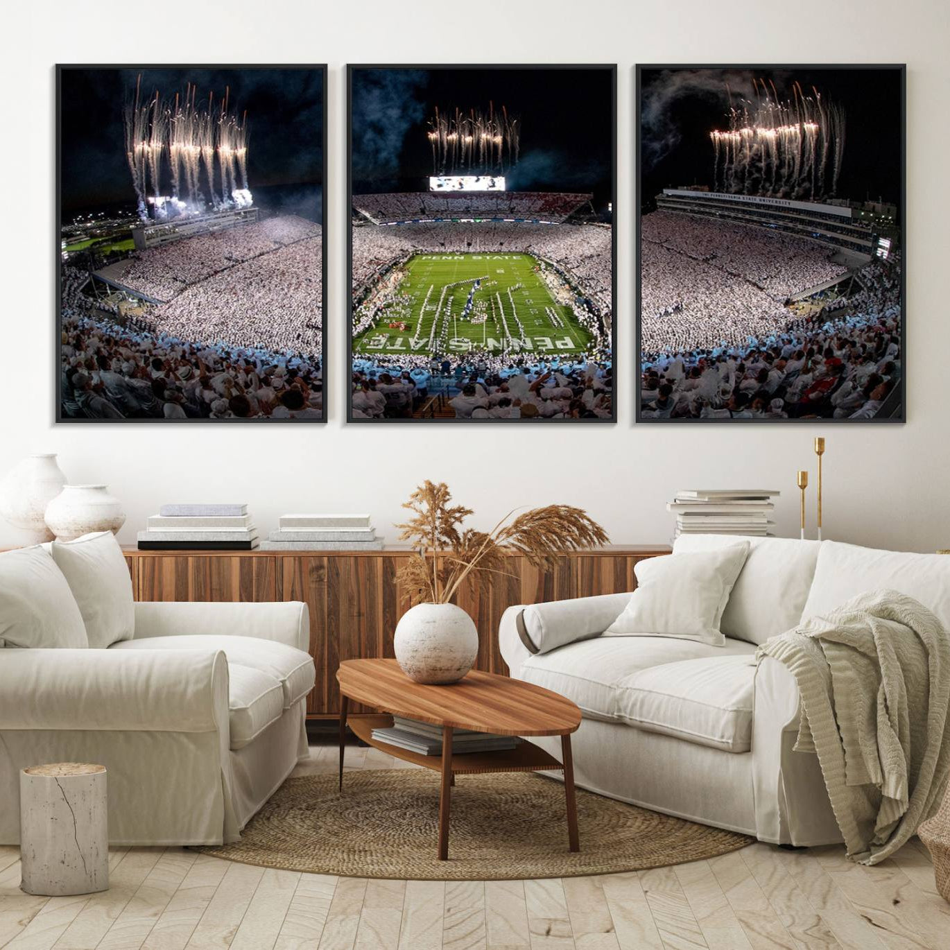 11391-MGV-FC-60X30-3P_Black-Penn State Football Wall Art - Canvas Stadium Print