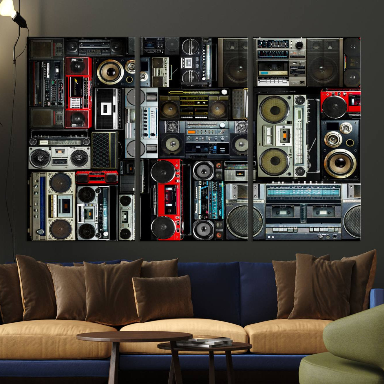 -Retro Boombox Radio Canvas Wall Art Print Vintage Wall Music Recorder Canvas Print