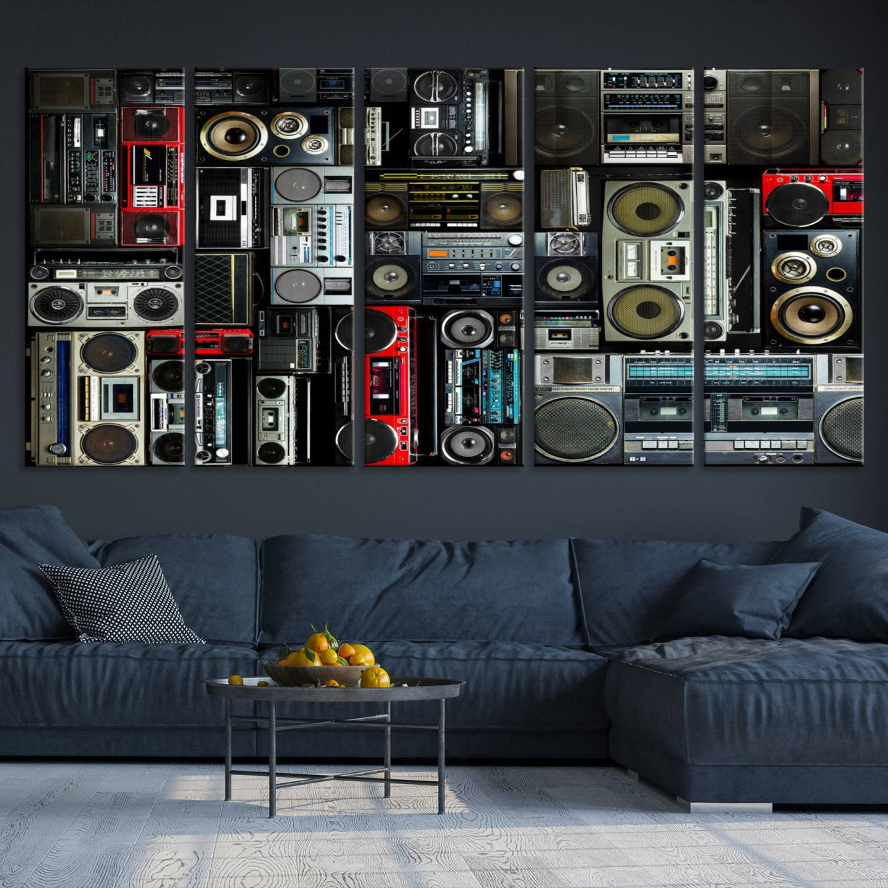 -Retro Boombox Radio Canvas Wall Art Print Vintage Wall Music Recorder Canvas Print