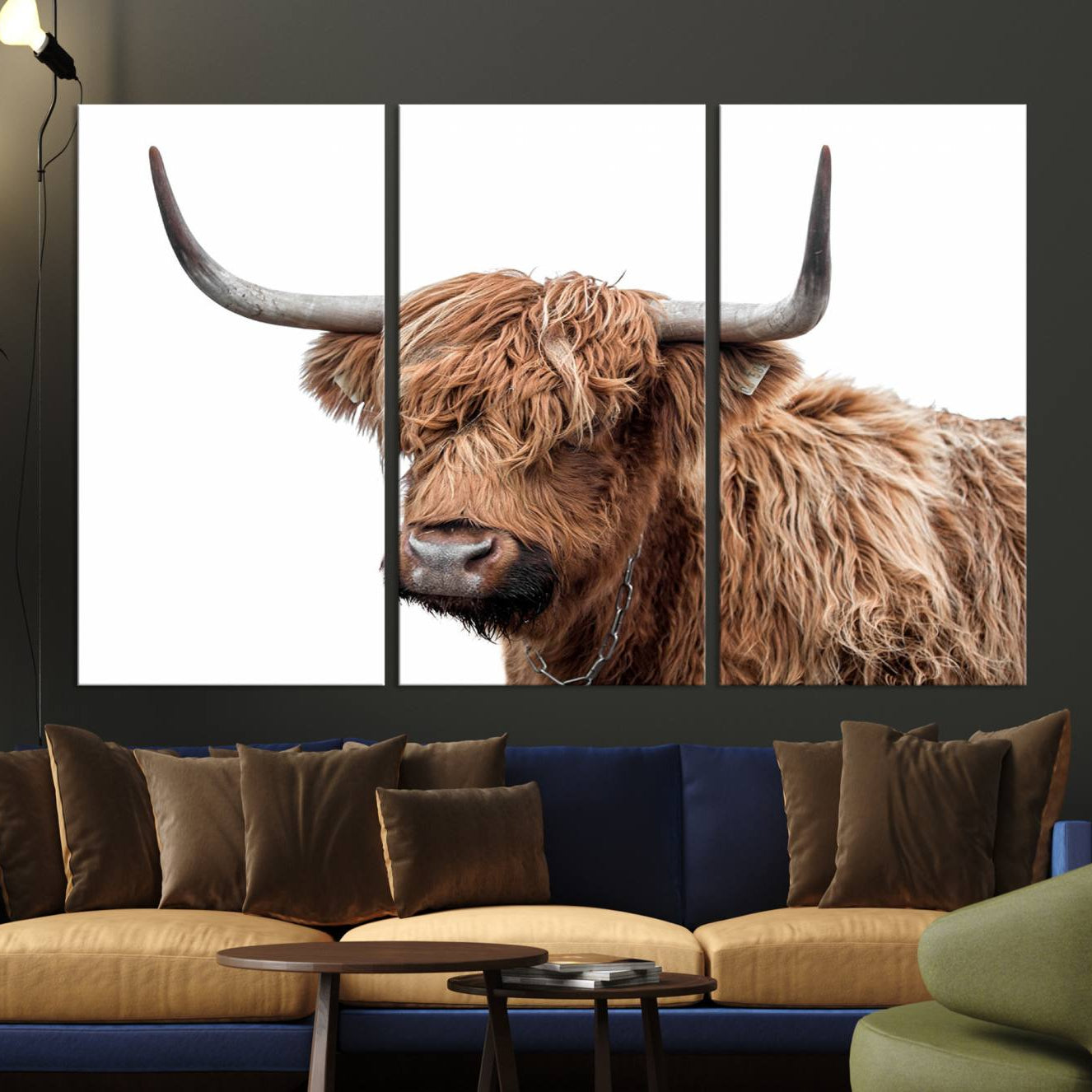 -Self Portrait of Highland Cow Canvas, Cattle Wall Decor Wall Art Print