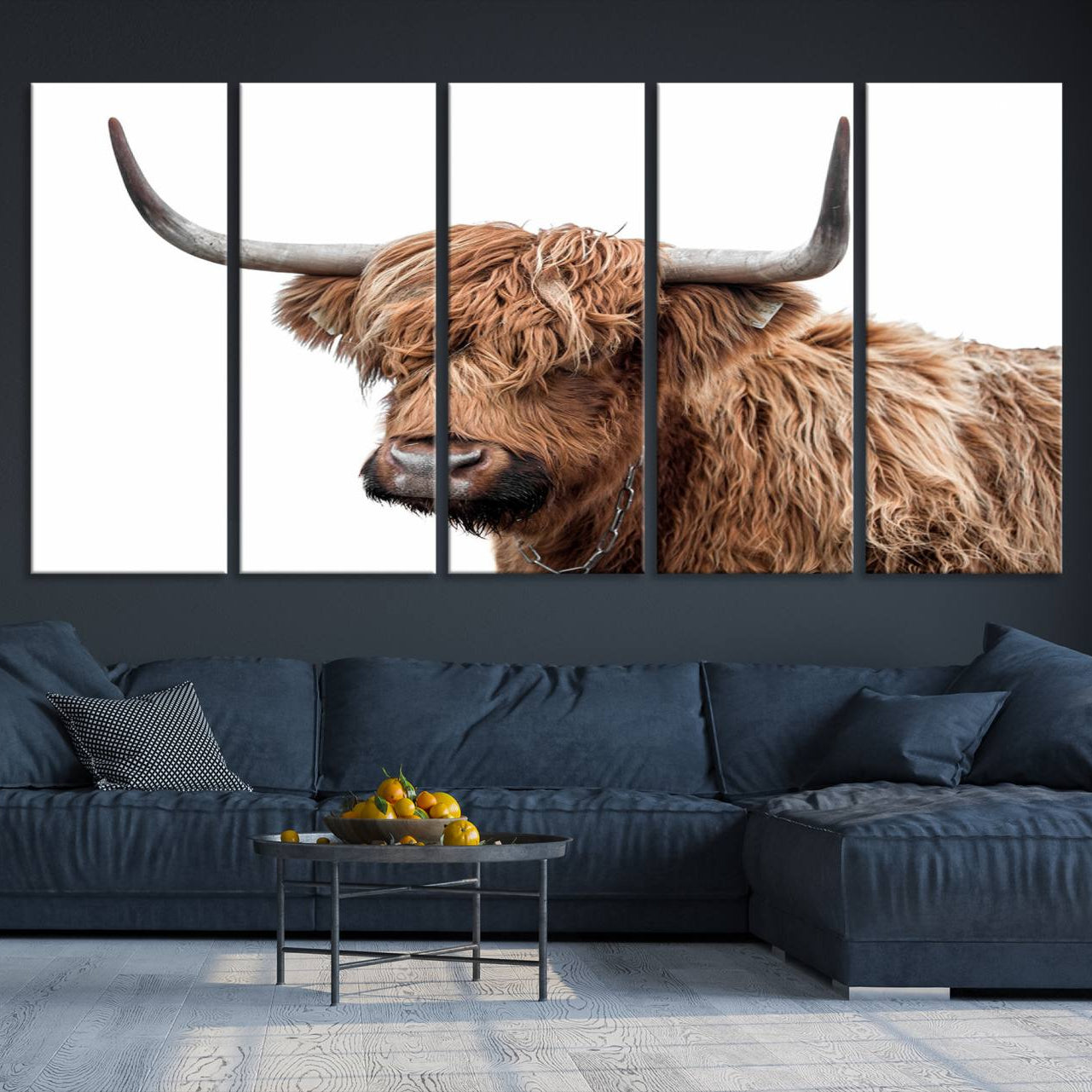 -Self Portrait of Highland Cow Canvas, Cattle Wall Decor Wall Art Print