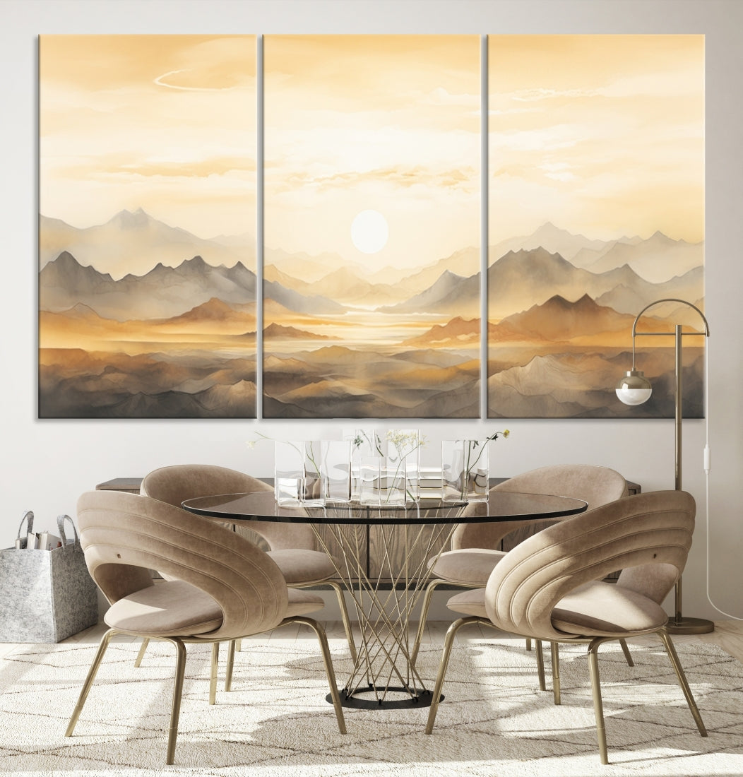Edit-Images-Sepia Color Abstract Mountain Wall Art Canvas Print