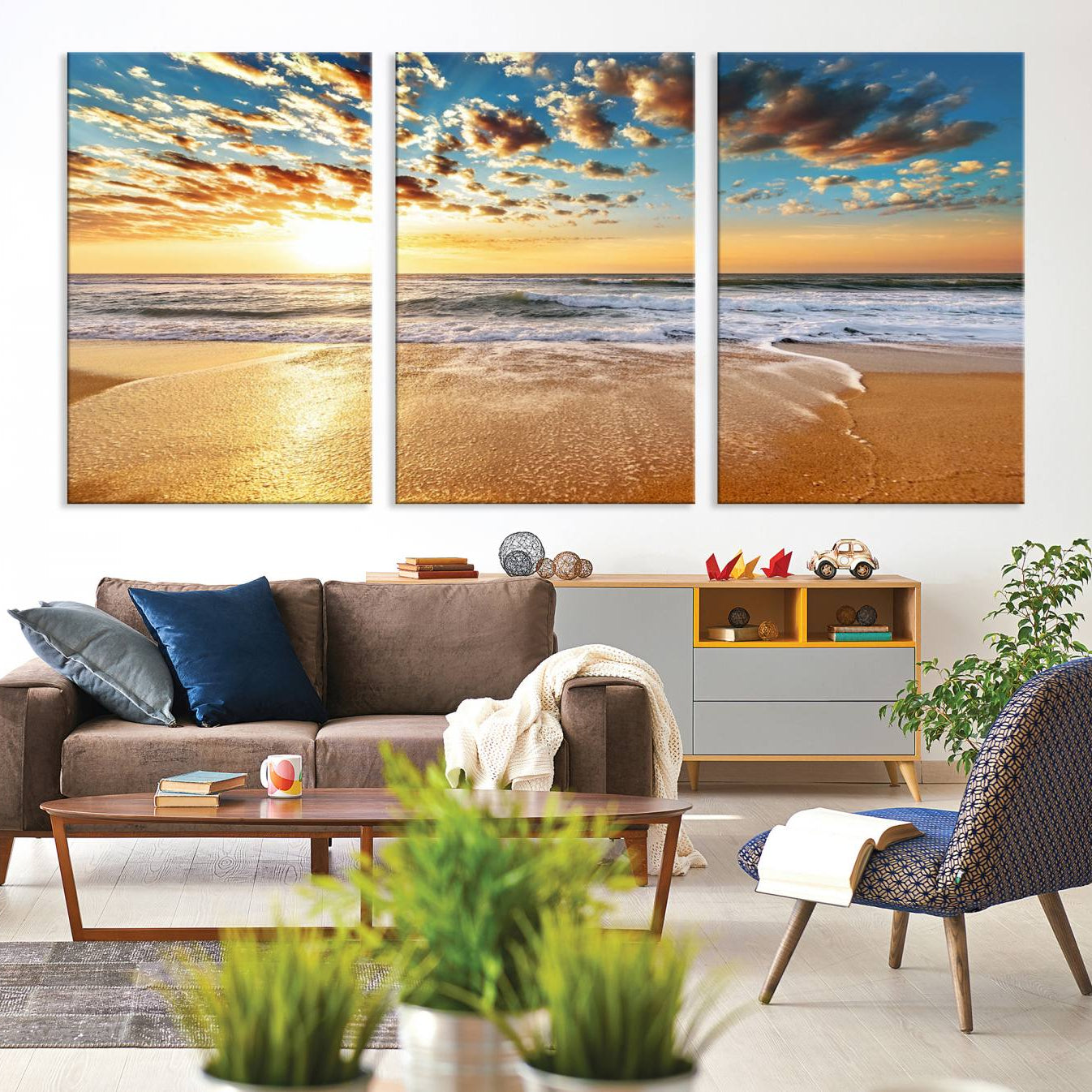 -Soothing Sunset on Calm Beach
