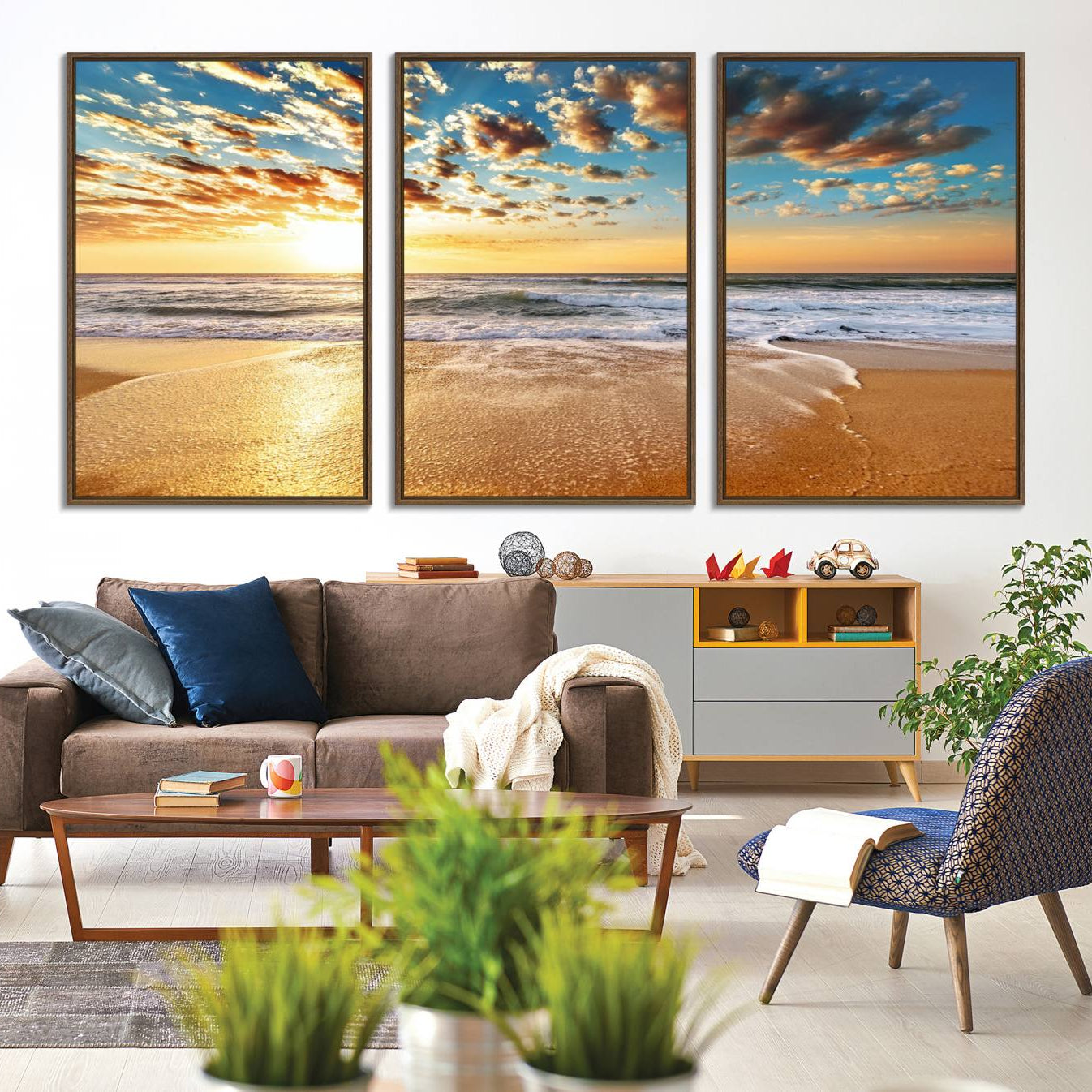 -Soothing Sunset on Calm Beach