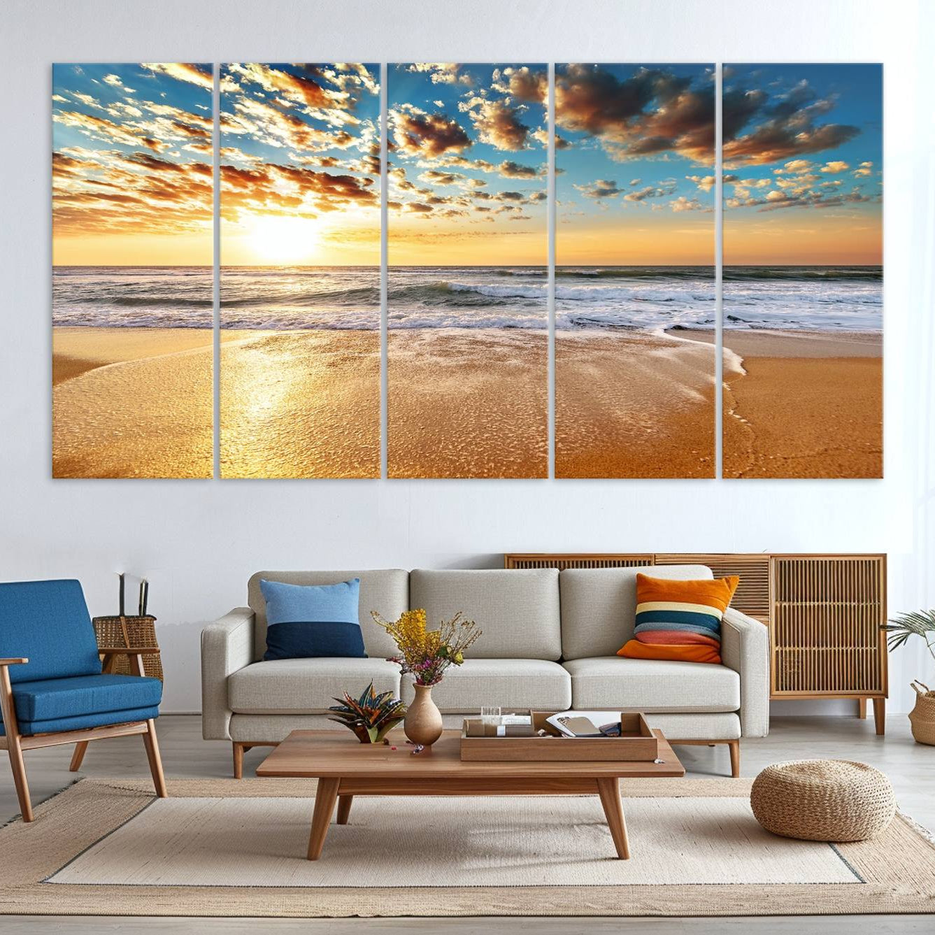 -Soothing Sunset on Calm Beach