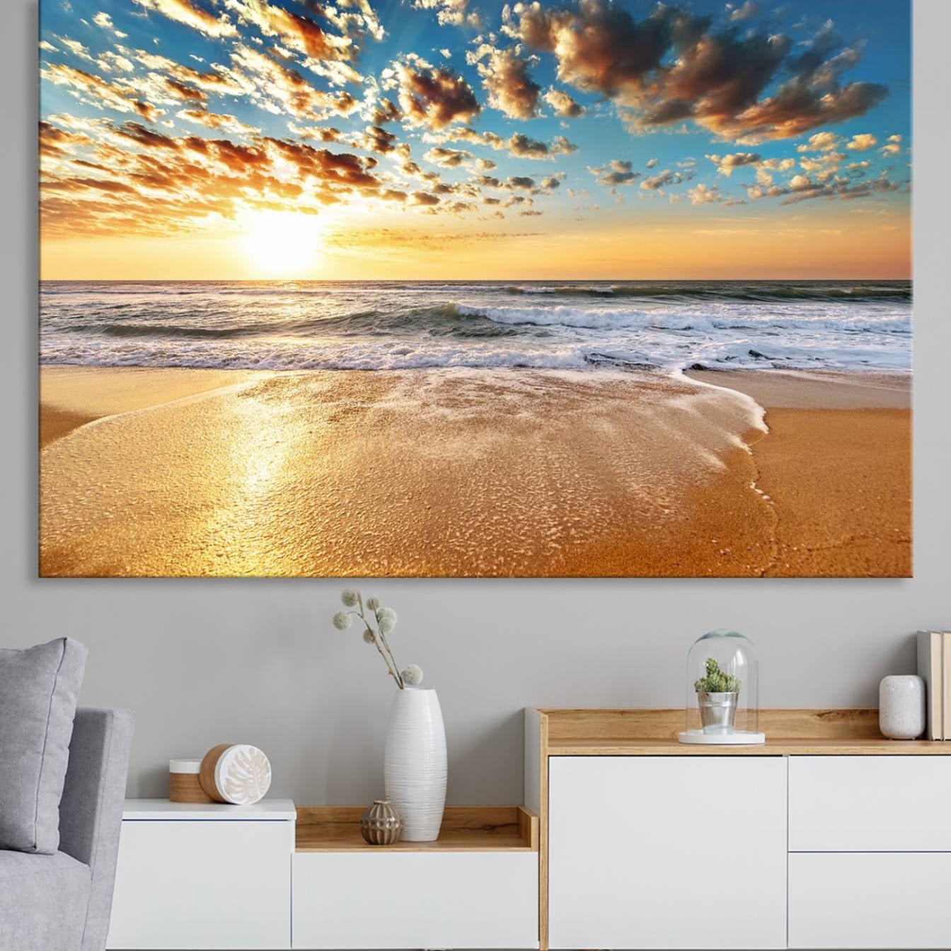 -Soothing Sunset on Calm Beach