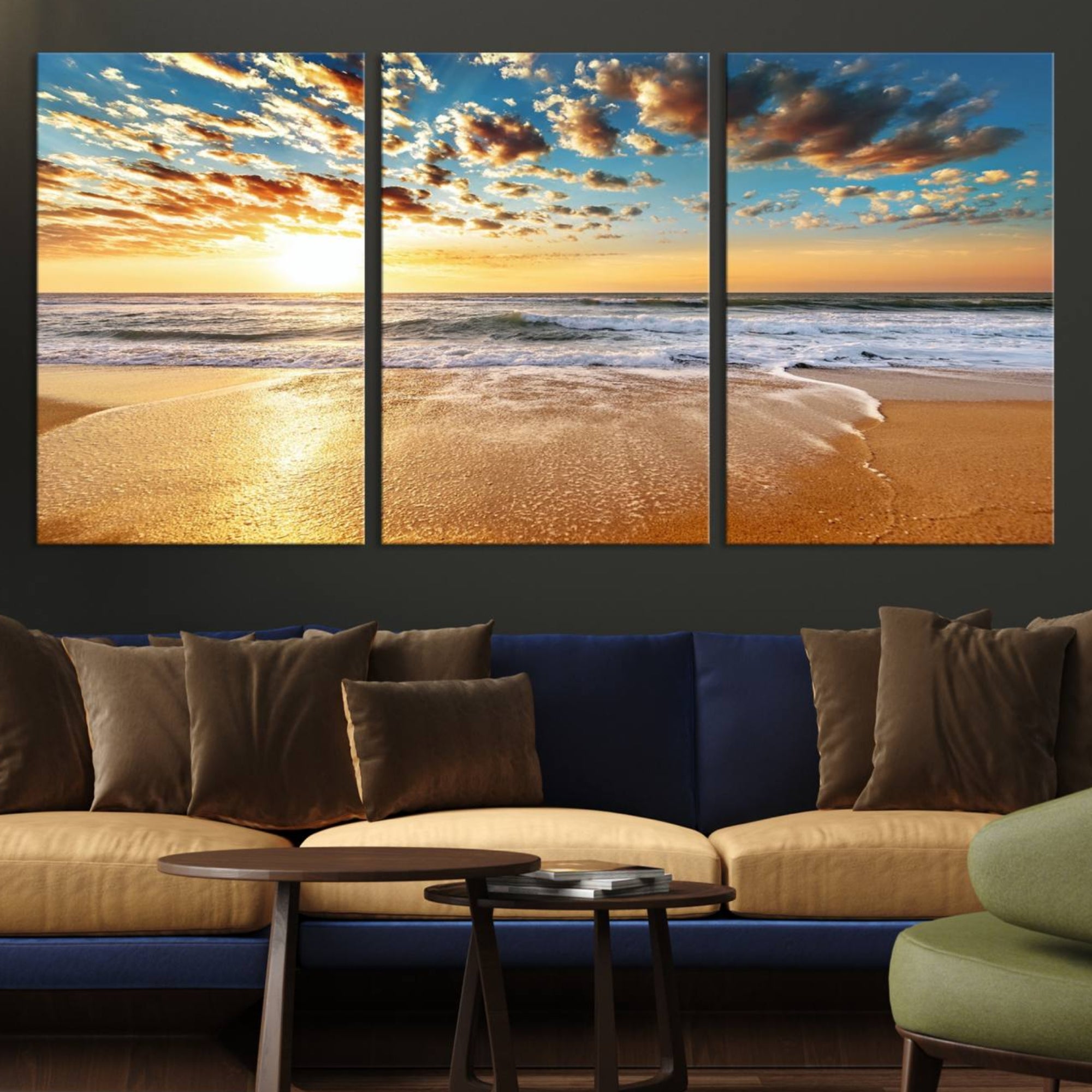 95522-MGV-CV-36X24-Soothing Sunset on Calm Beach