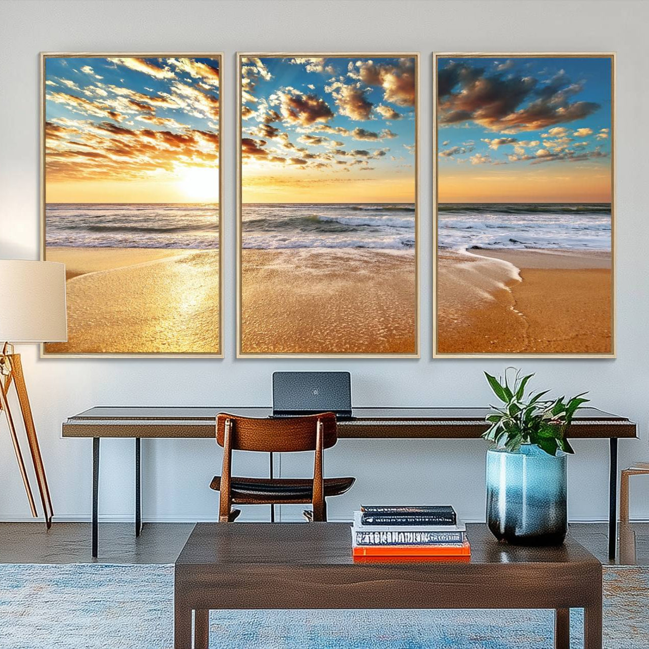 95522-MGV-FC-48X32-3P_Natural-Soothing Sunset on Calm Beach
