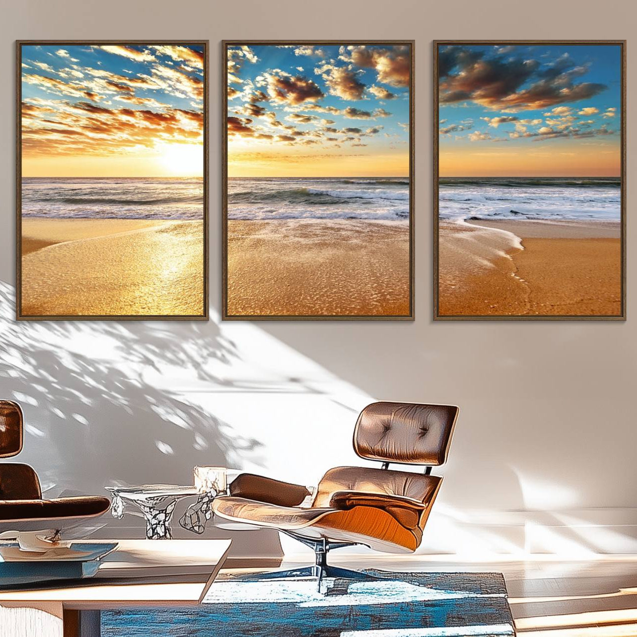 95522-MGV-FC-60X30-3P_Walnut-Soothing Sunset on Calm Beach