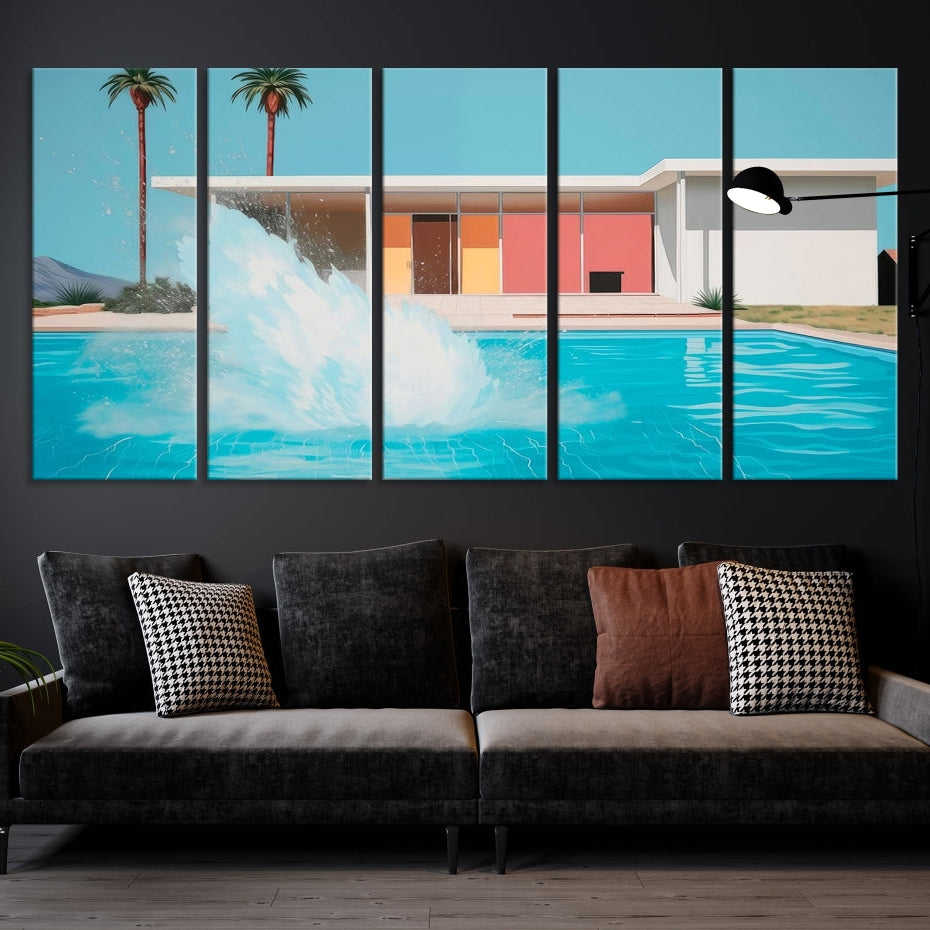 Edit-Images-Splash in the pool Canvas Print Mid Century Wall Art