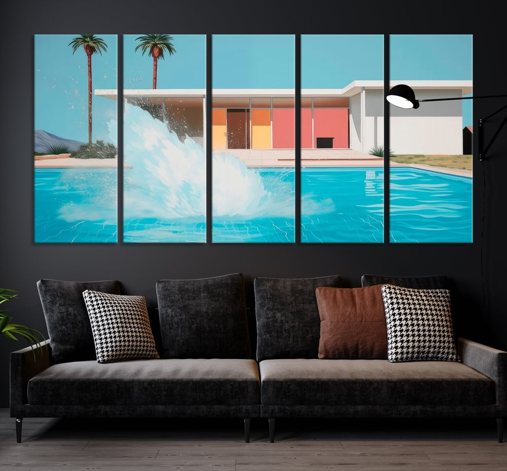 Edit-Images-Splash in the pool Canvas Print Mid Century Wall Art