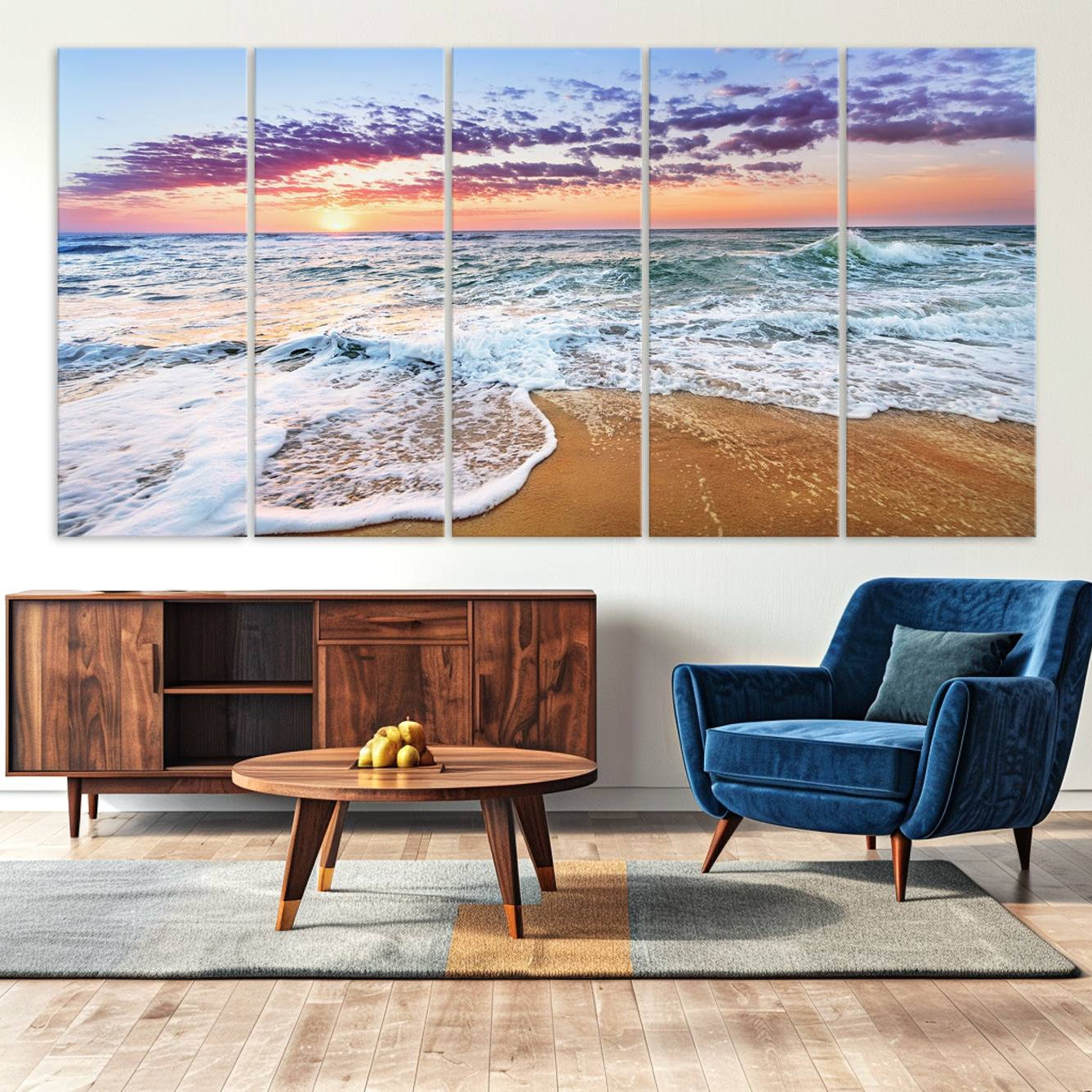 -Tropical Beach Waves Art Print Sunset Canvas Print Ocean Seascape Art Coastal Art