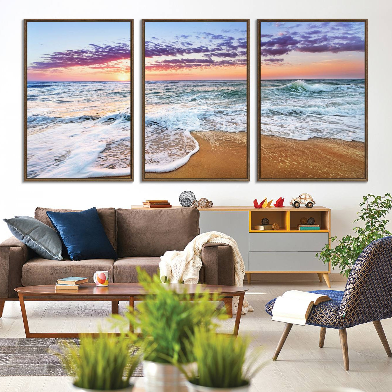 -Tropical Beach Waves Art Print Sunset Canvas Print Ocean Seascape Art Coastal Art