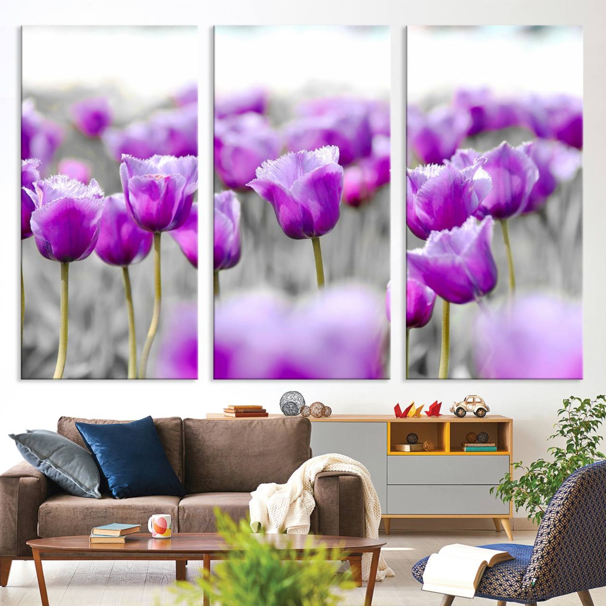 65187-MGV-CV-36X24-Tulip Fields Canvas Wall Art Print
