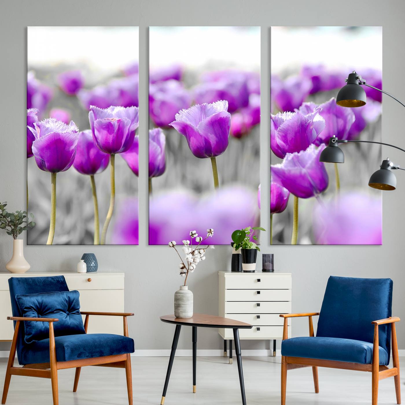 65187-MGV-CV-36X24-Tulip Fields Canvas Wall Art Print
