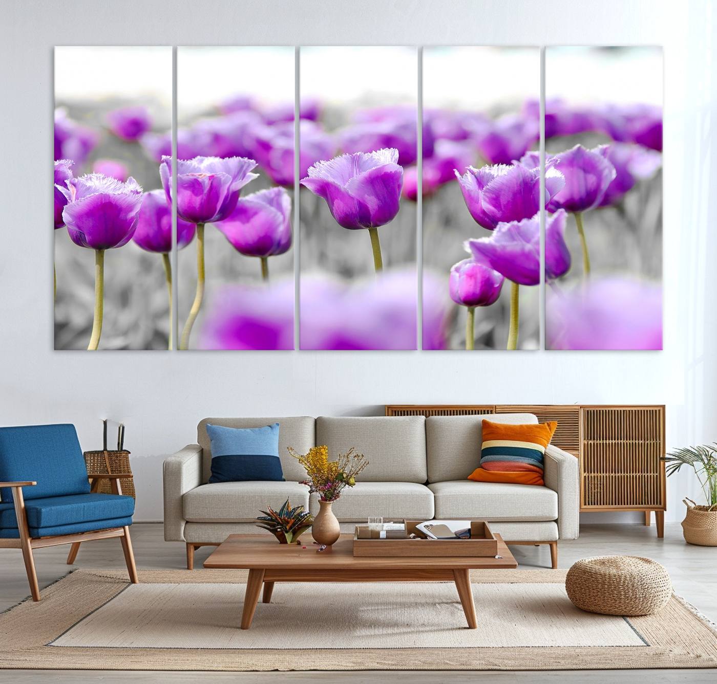 65187-MGV-CV-36X24-Tulip Fields Canvas Wall Art Print