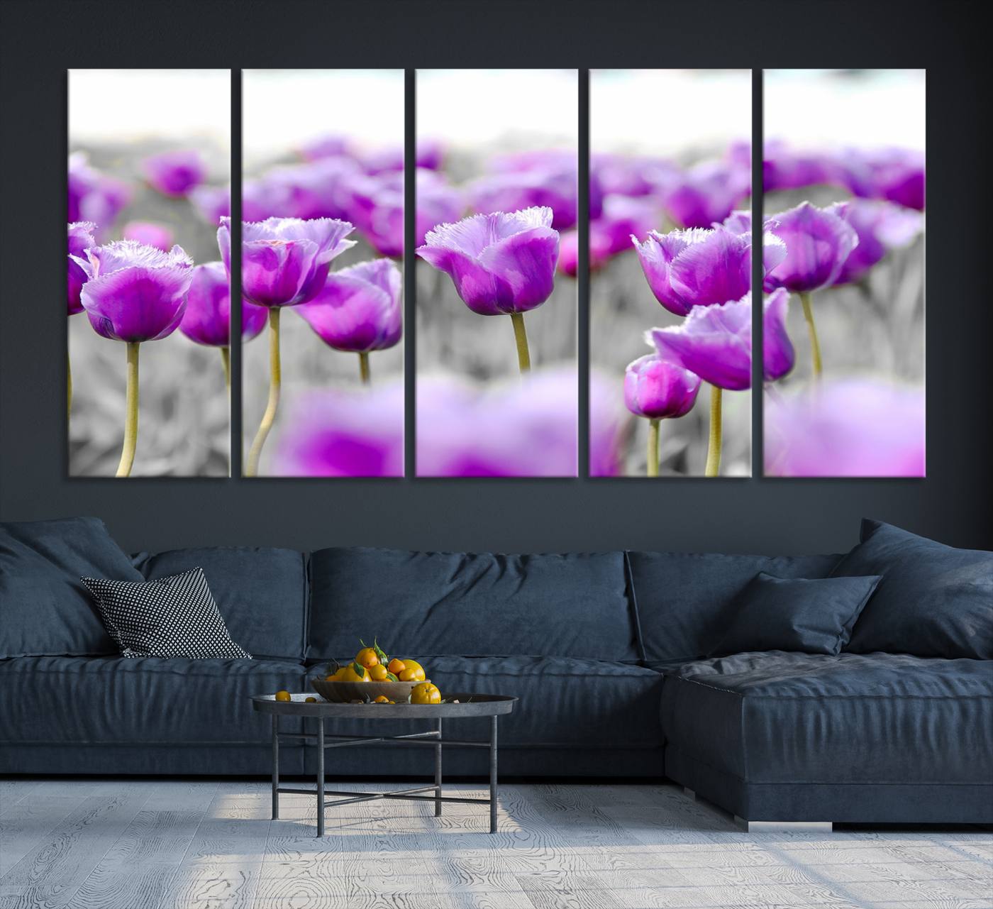 65187-MGV-CV-36X24-Tulip Fields Canvas Wall Art Print
