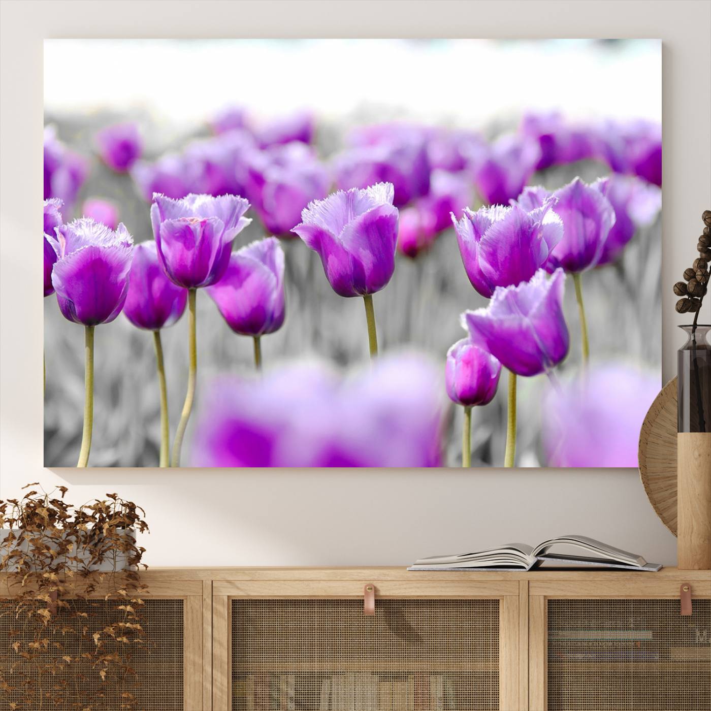 65187-MGV-CV-36X24-Tulip Fields Canvas Wall Art Print