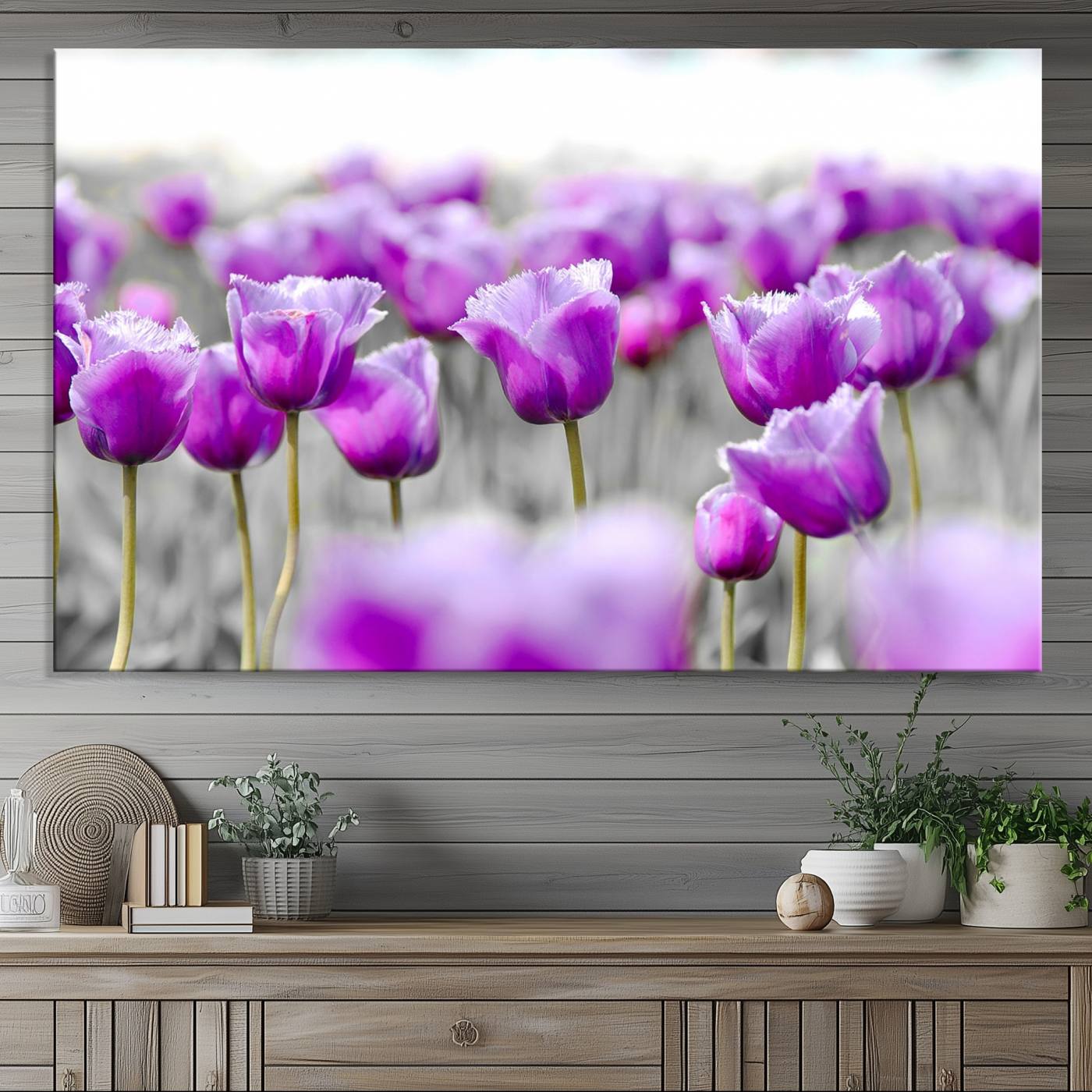 65187-MGV-CV-36X24-Tulip Fields Canvas Wall Art Print