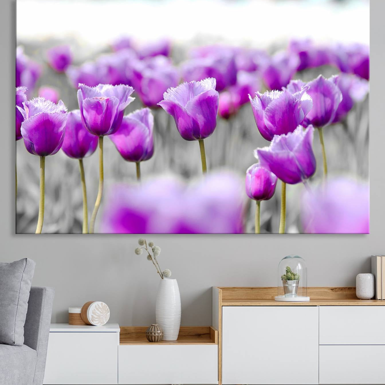 65187-MGV-CV-36X24-Tulip Fields Canvas Wall Art Print