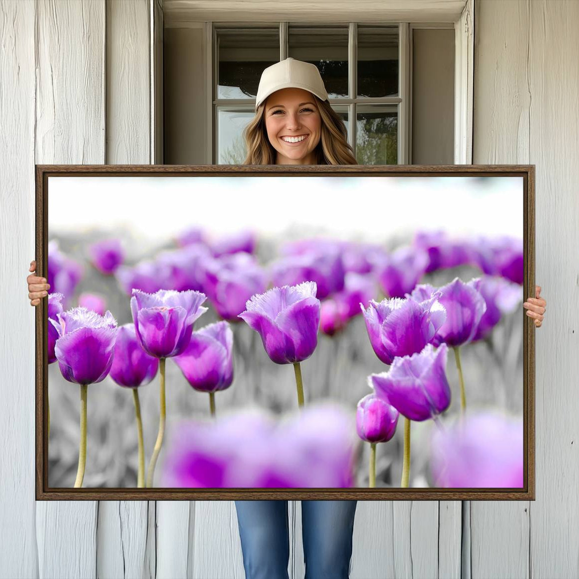 65187-MGV-CV-36X24-Tulip Fields Canvas Wall Art Print
