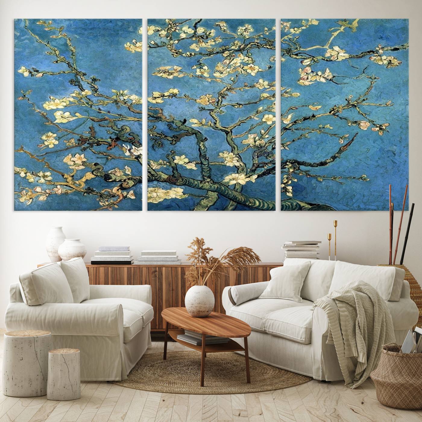 94991-MGV-CV-60X30-3P-Wall Art Almond Blossom by Van Gogh Canvas Print