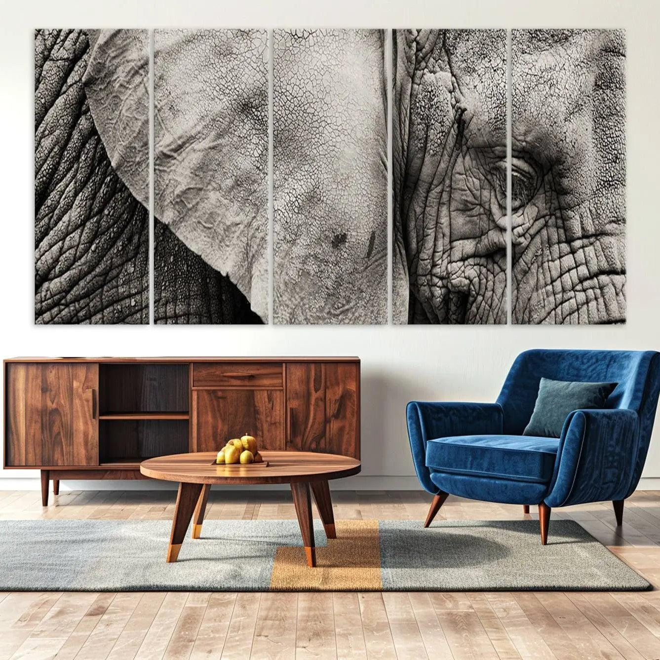 -Wall Art Animal Canvas Print Close Taken Elephant with Big Ivories
